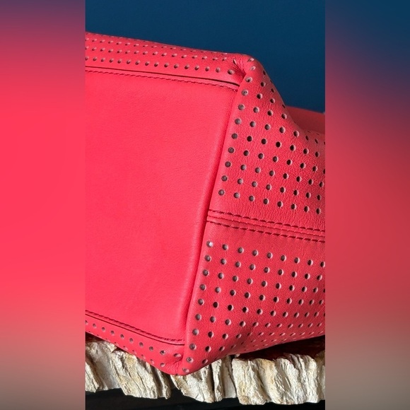 Coach Legacy Perforated Watermelon Pink Leather Duffel 22762 - Picture 14 of 16